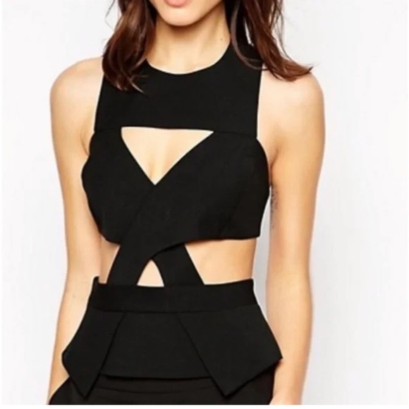 BCBGMaxAzria Tops - BCBG MaxAzria EVEE Black Cutout Sleeveless Top Size Small  NWT